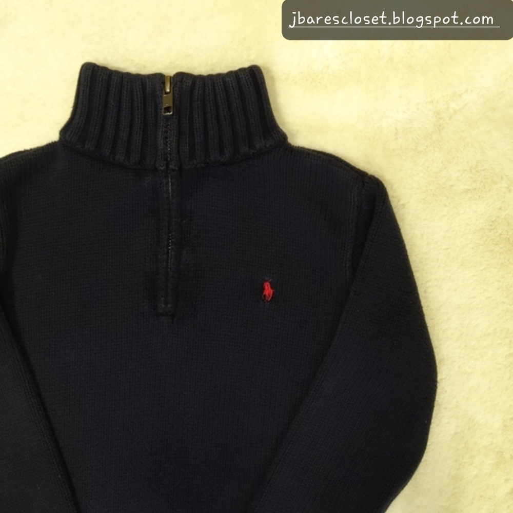 Polo Ralph Lauren | Boy's 1/4 Zip Pullover Sweater Size 6 Navy/Red